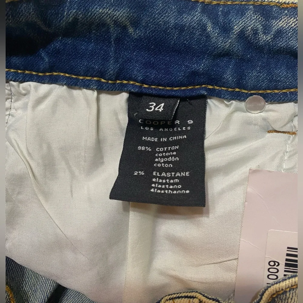 NWT COOPER 9 MENS MAGMA STRIPE JEANS RED BLACK 34X32 - Picture 10 of 11